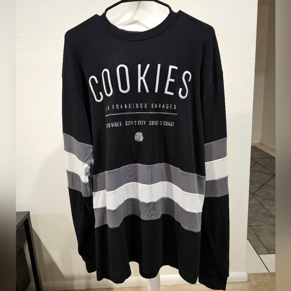 Cookies Mens Sweater Long Sleeve Black Sz Large RARE EUC